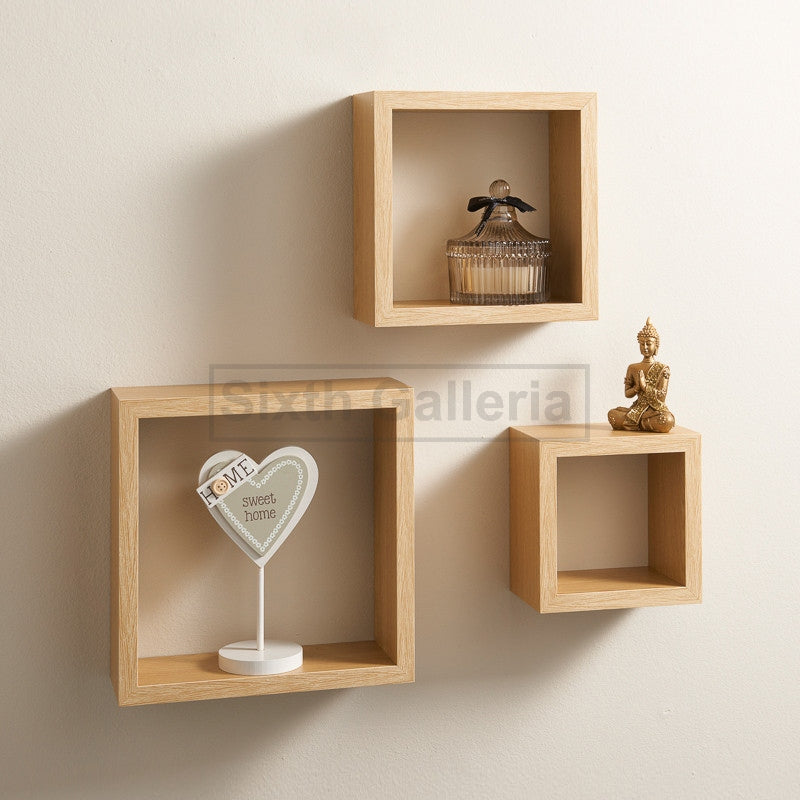 Box Shelf Set light Brown