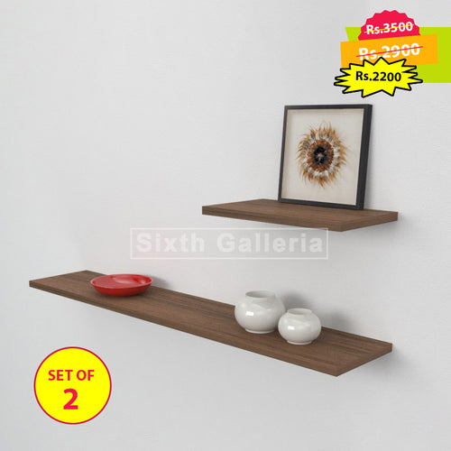 Sadie Floating Shelves Set Brown