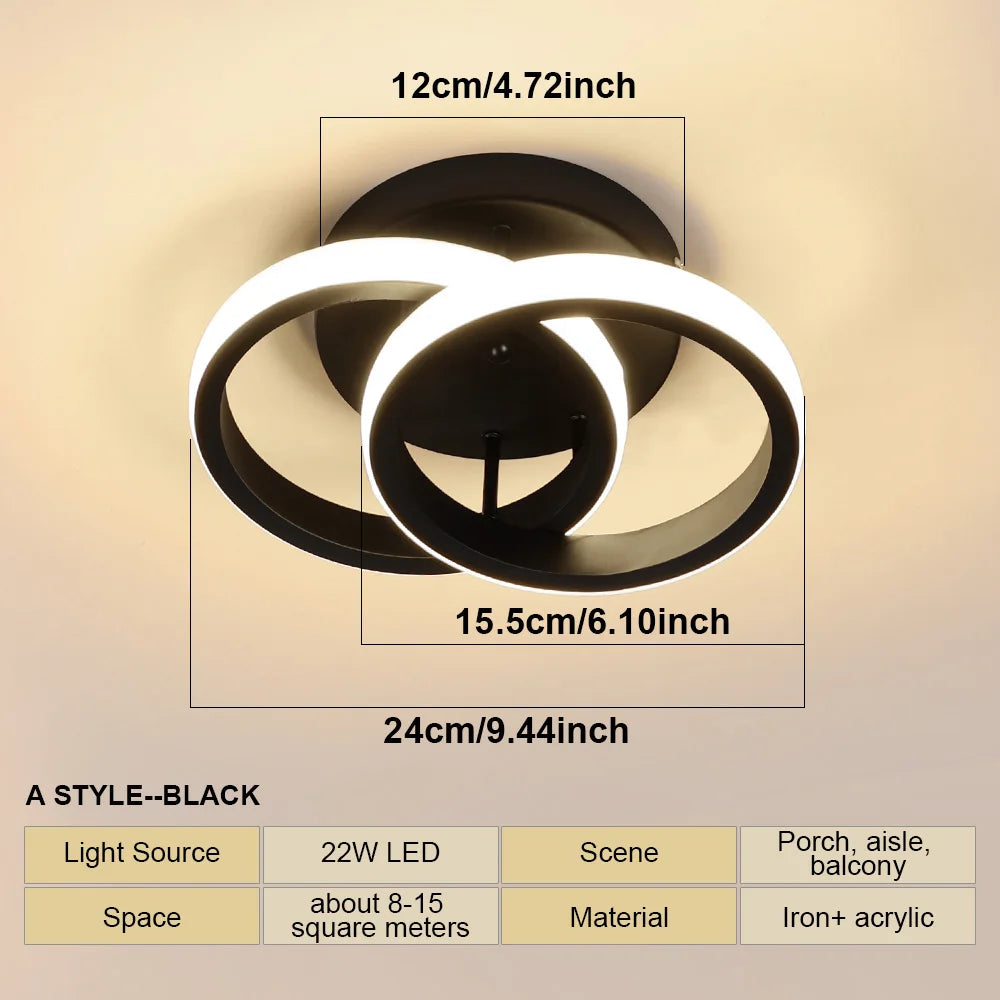 Modern Minimalist Ceiling Lamps D-Black-1