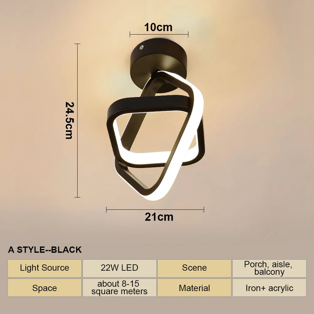 Modern Minimalist Ceiling Lamps E-Black-1