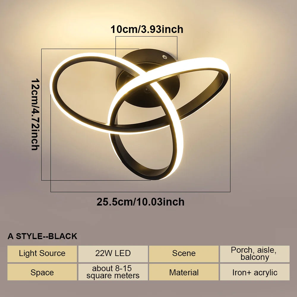 Modern Minimalist Ceiling Lamps B-Black-1