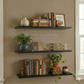 Set of 3 Black Floating Shelves 2 Feet (24 inches)