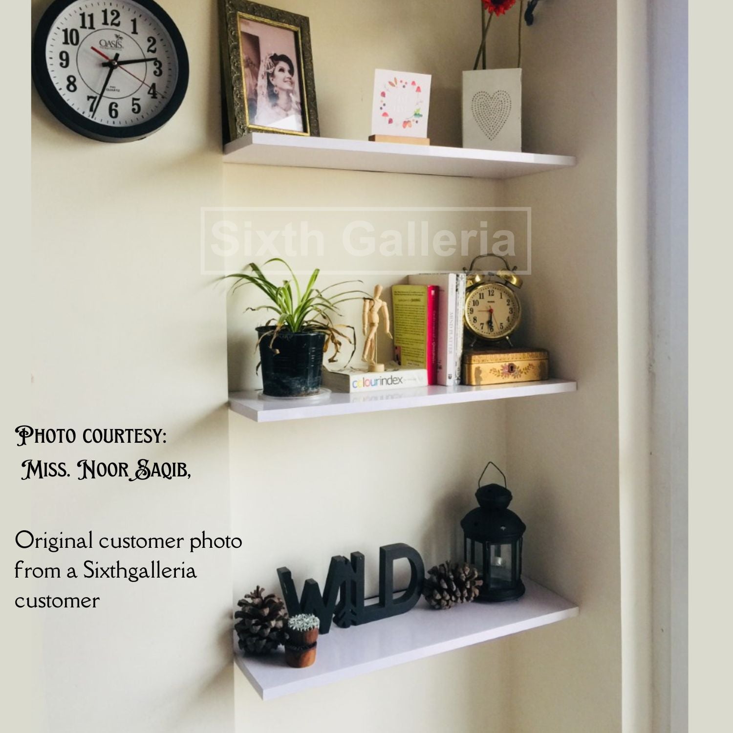 Set of 3 White Floating Shelves