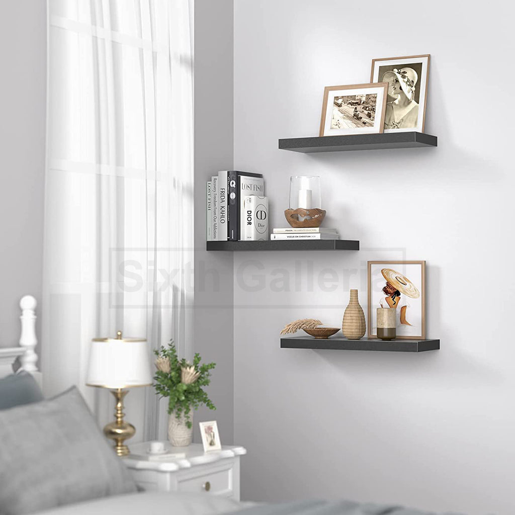 Rika Floating Shelves Set of 3 Black