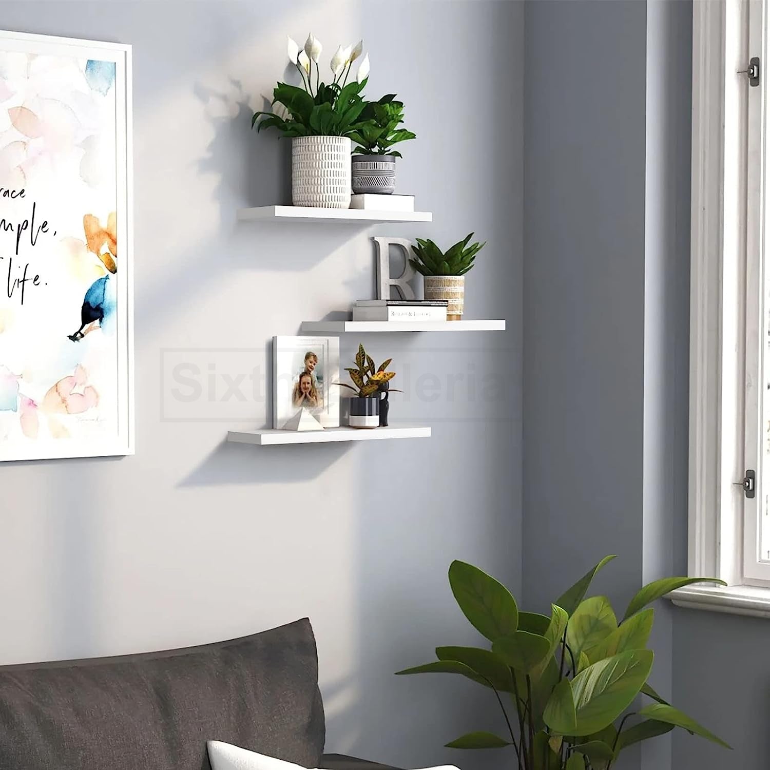 Rika Floating Shelves Set of 3 White