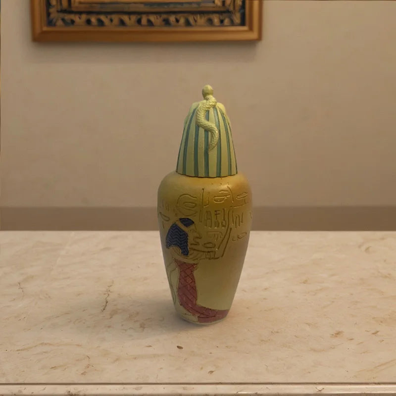 Ancient Egyptian Pharaoh series Resin sculpture and Jar 2