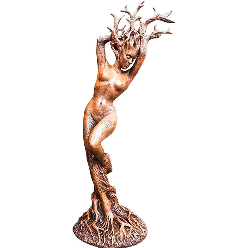 Tree Root Forest Goddess Statue Resin Sculpture