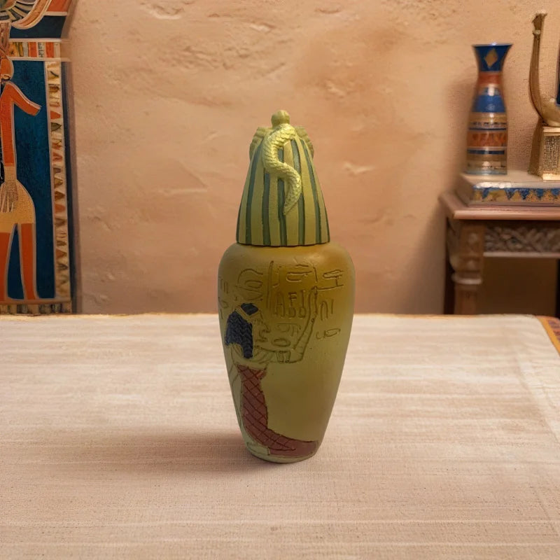 Ancient Egyptian Pharaoh series Resin sculpture and Jar