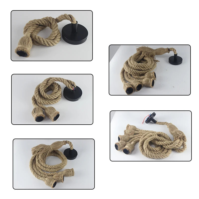 Retro loft rope light with Edison bulb