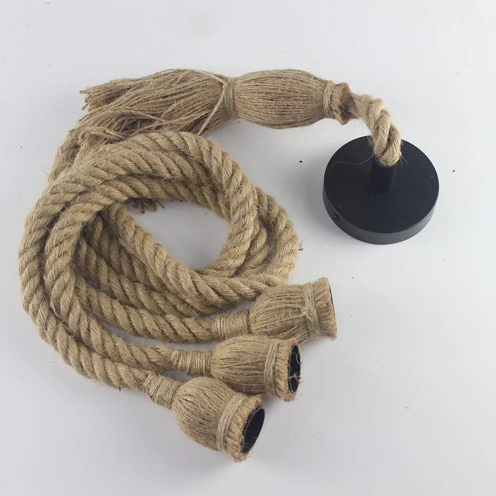 Retro loft rope light with Edison bulb