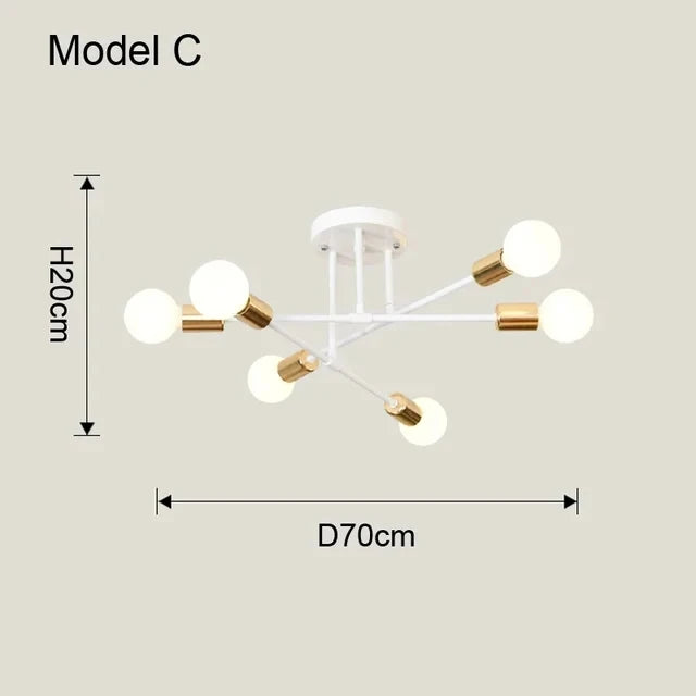 Nordic Minimalist LED Ceiling Chandelier Model C