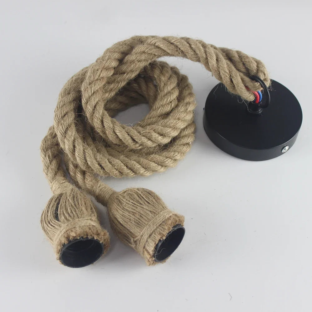 Retro loft rope light with Edison bulb