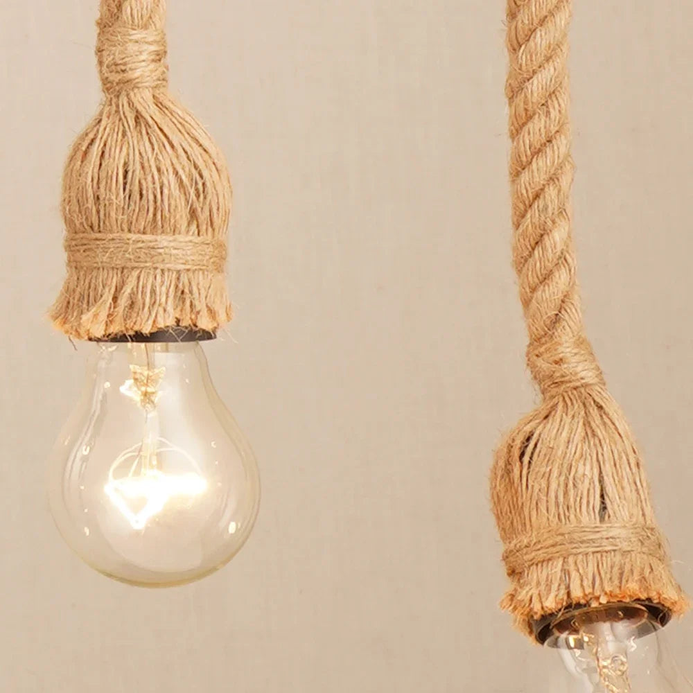 Retro loft rope light with Edison bulb
