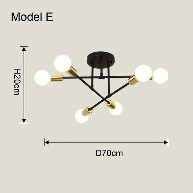 Nordic Minimalist LED Ceiling Chandelier Model E