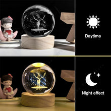 Unique 3D Elk Crystal Ball LED Night Light