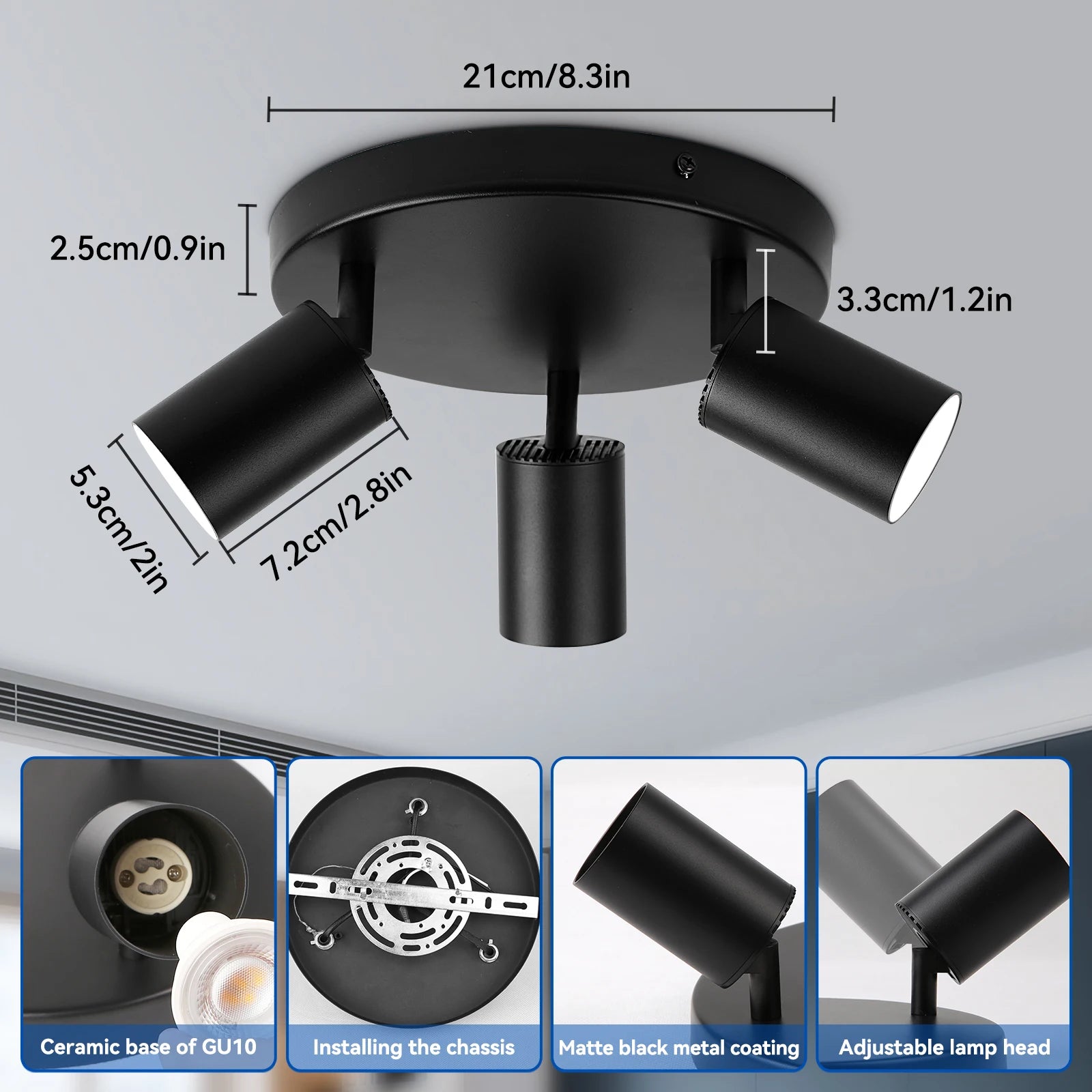 Led Track Spot Light GU10 Lights Bulb
