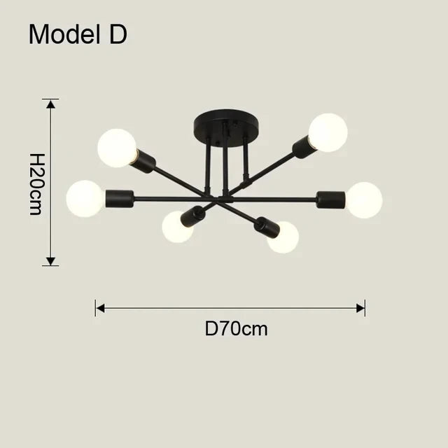 Nordic Minimalist LED Ceiling Chandelier Model D