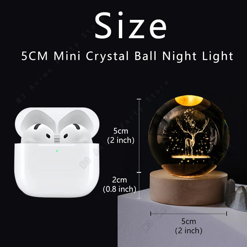 Unique 3D Elk Crystal Ball LED Night Light