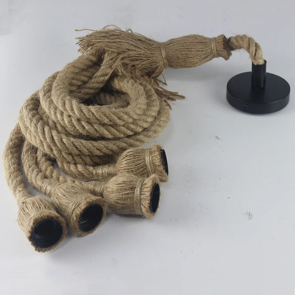 Retro loft rope light with Edison bulb