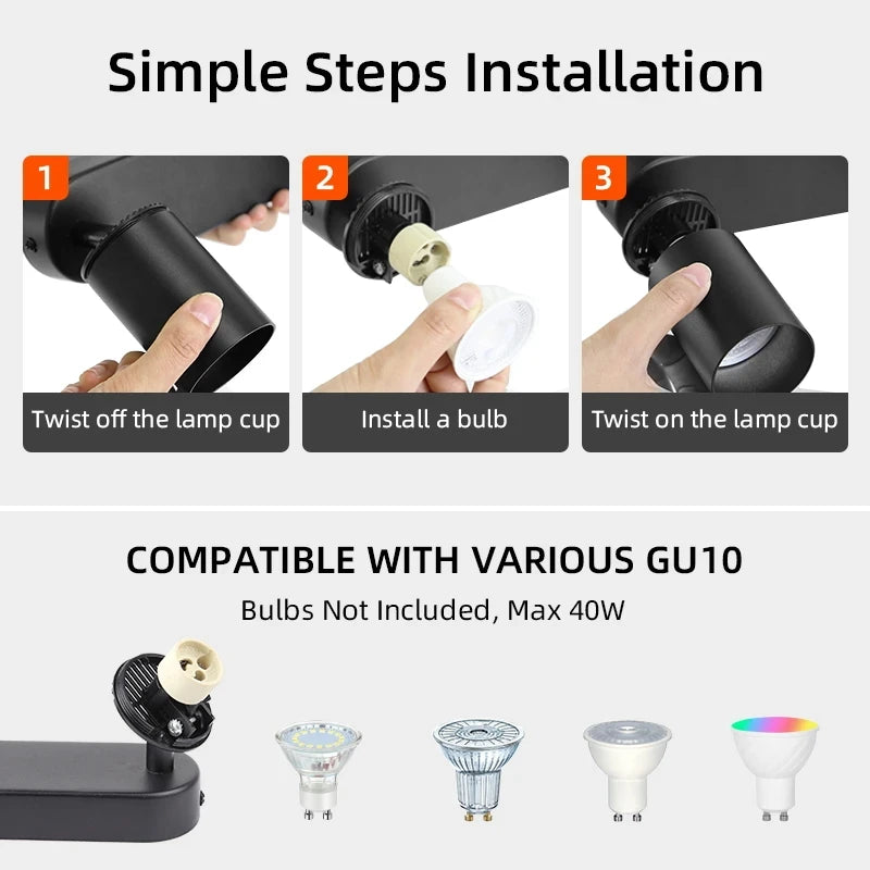 Led Track Spot Light GU10 Lights Bulb