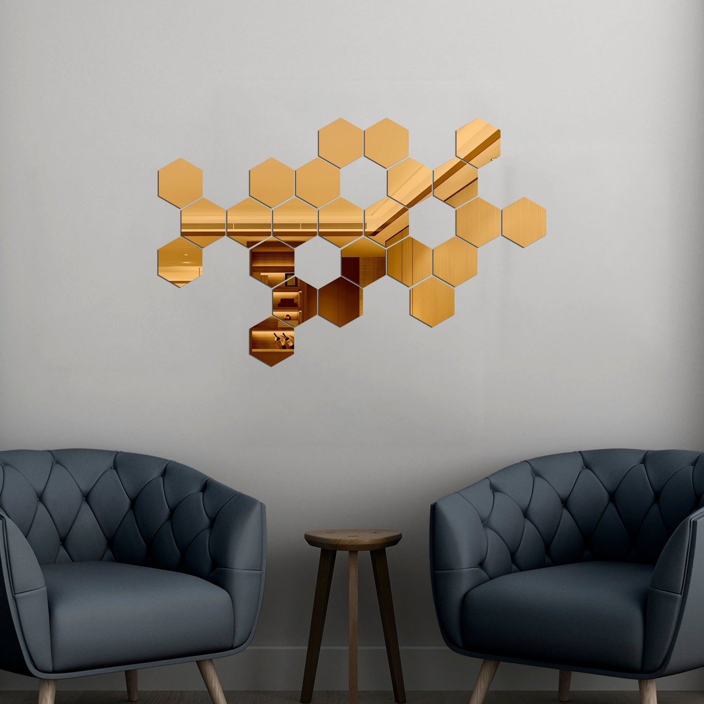 Hexagon Wall Decor Golden