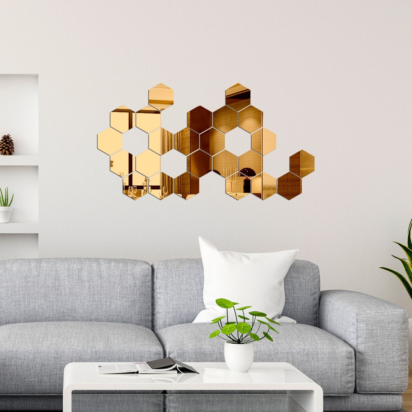 Hexagon Wall Decor Golden