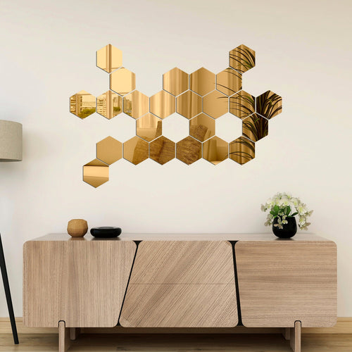 Hexagon Wall Decor Golden