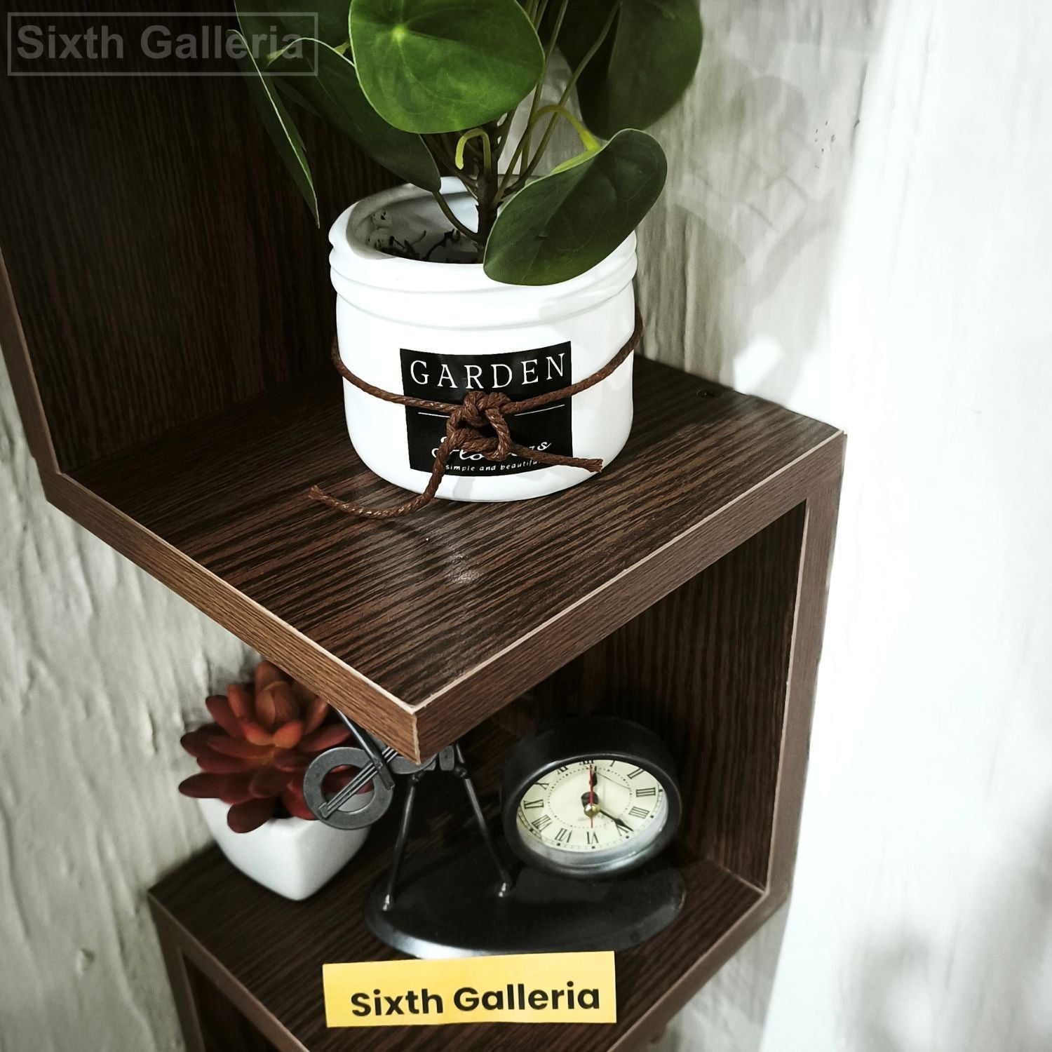 Large Corner Shelf Walnut Brown