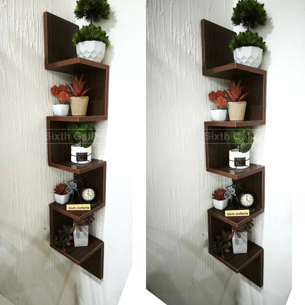 Large Corner Shelf Walnut Brown