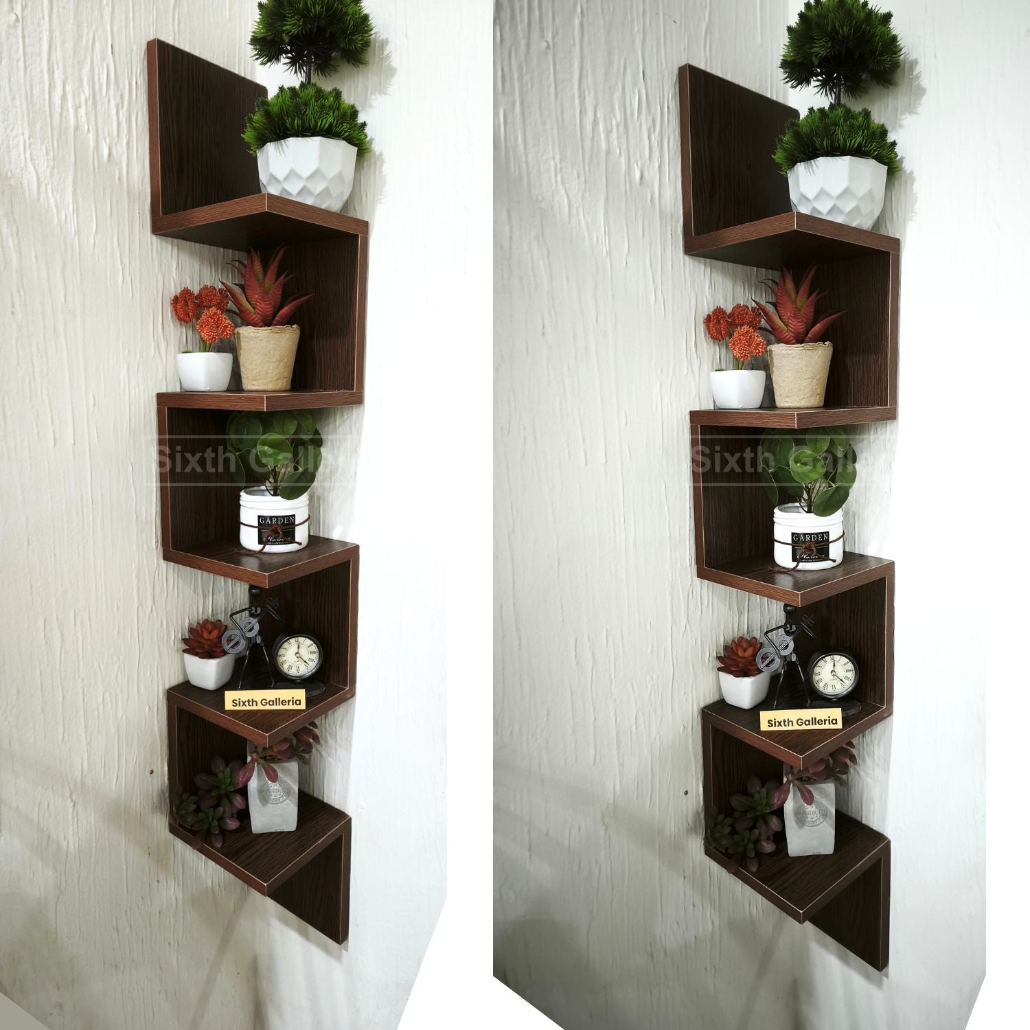 Large Corner Shelf Walnut Brown