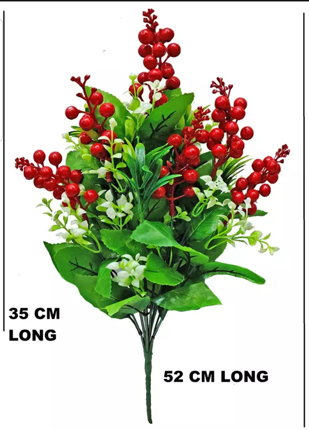 Realistic Red Berry Flower Bunch