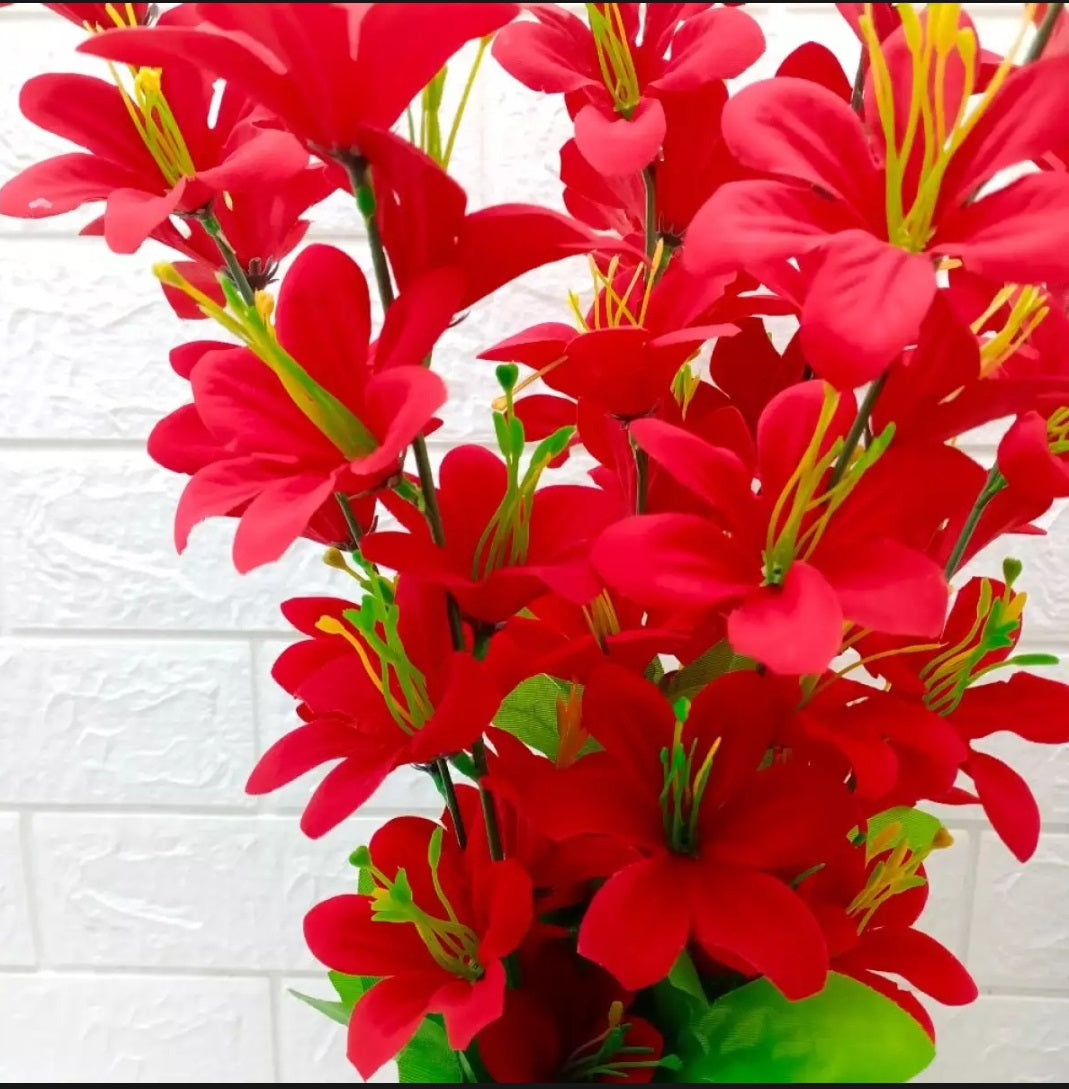 Red Gladiolus Flower Bunch