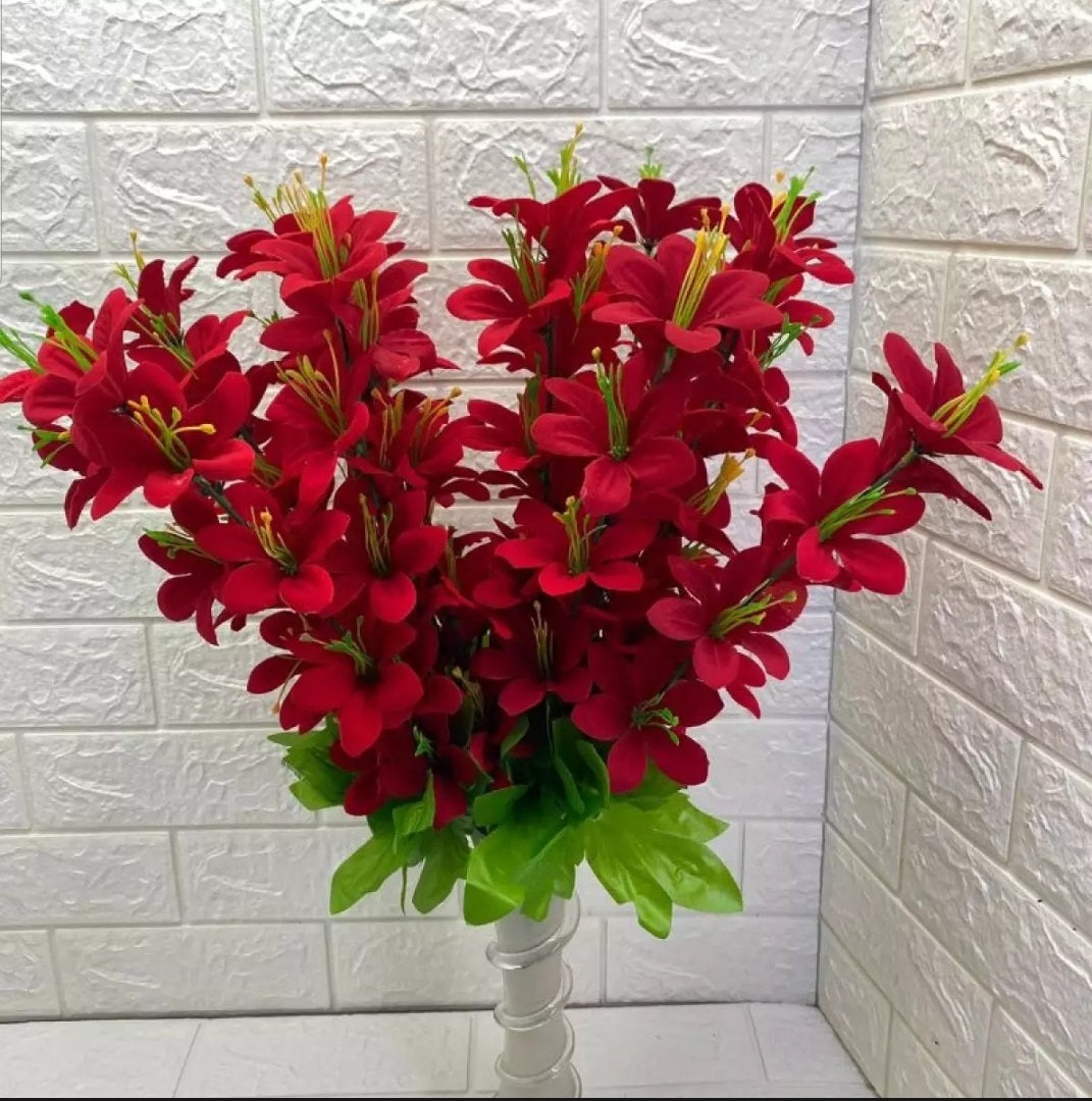 Red Gladiolus Flower Bunch