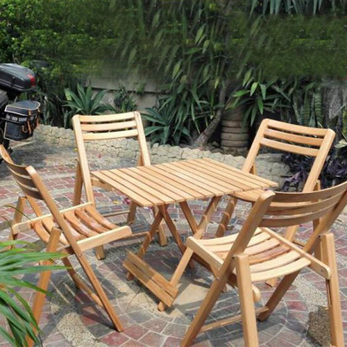 Solid Wood 4 Chairs and 1 Table Set