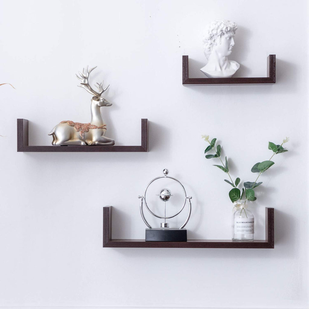 Alozay Shelf Set Walnut Brown