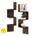 Corner Shelf Walnut Brown (Set of 2)