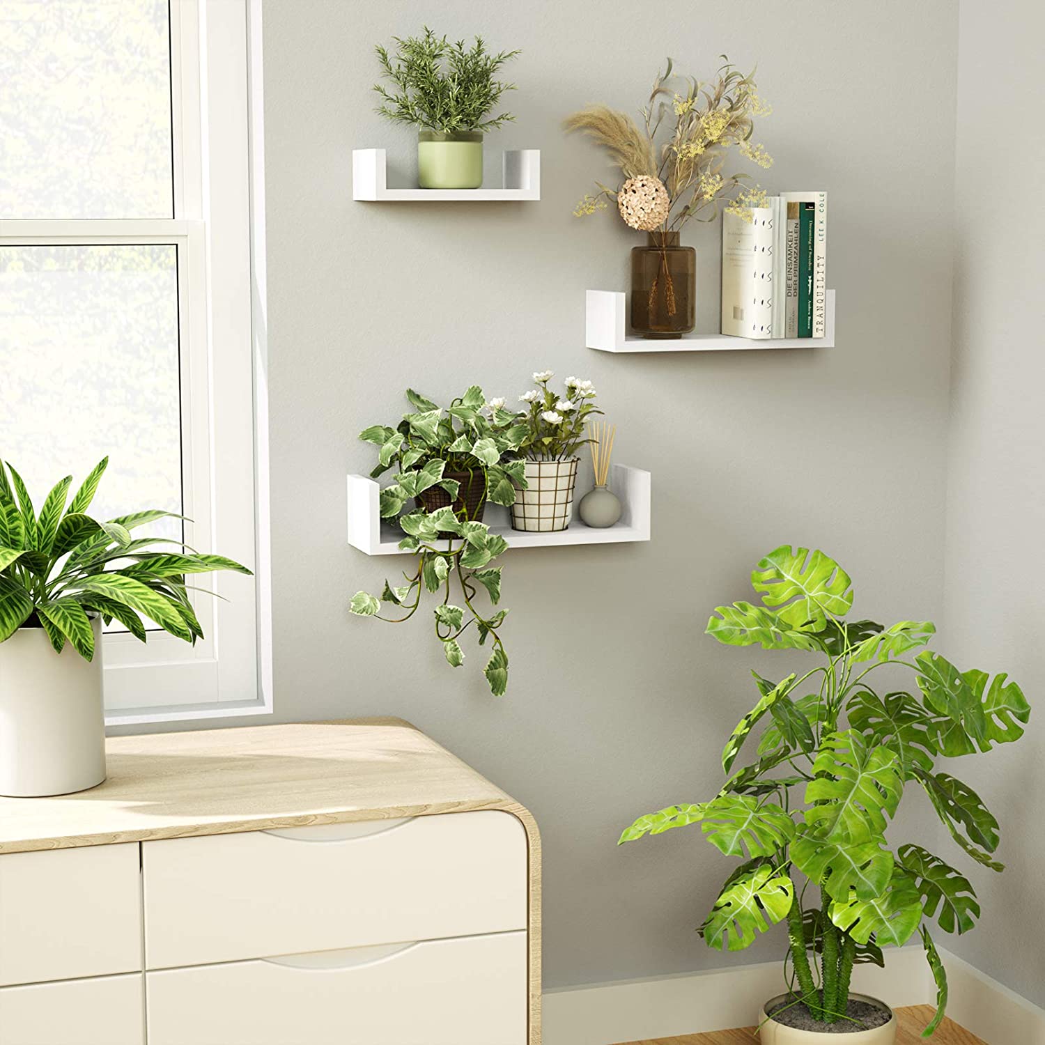 Alozay Shelf Set White