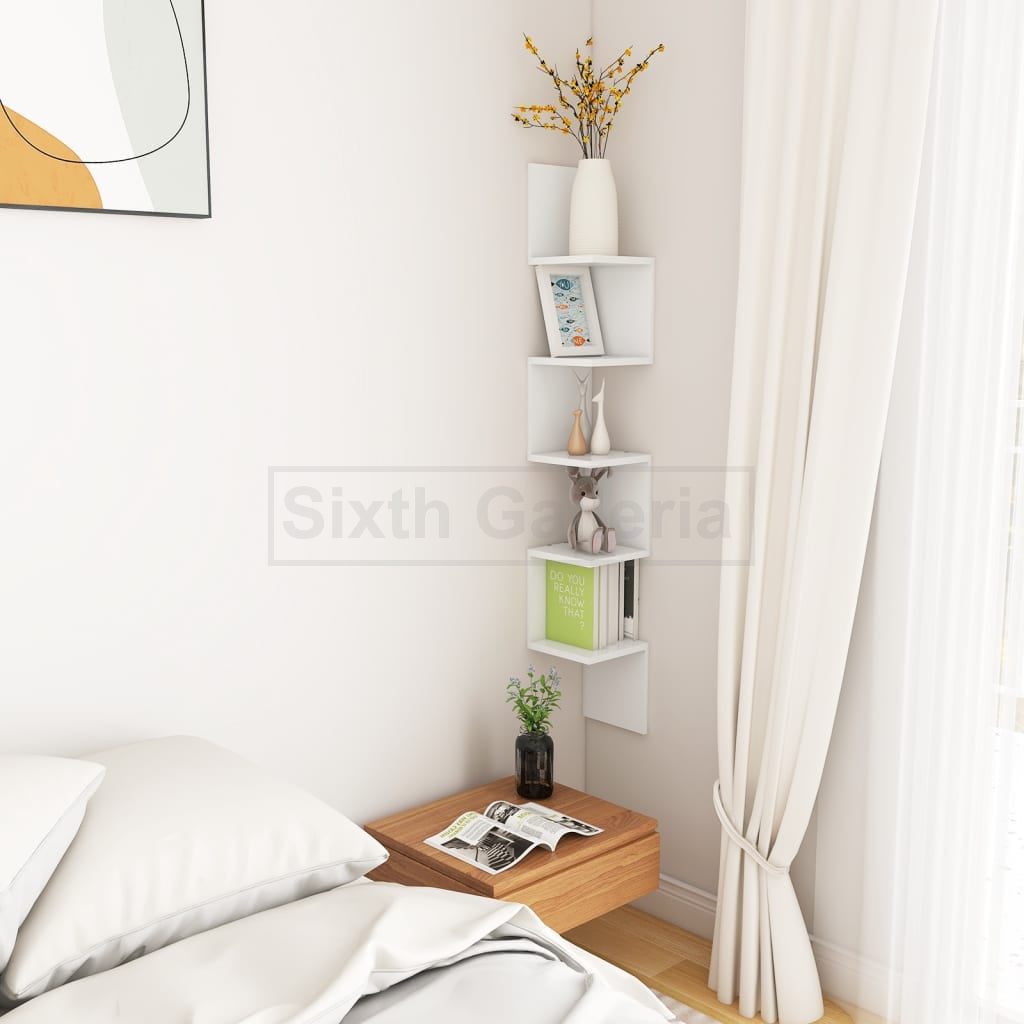 Large Corner Shelf White