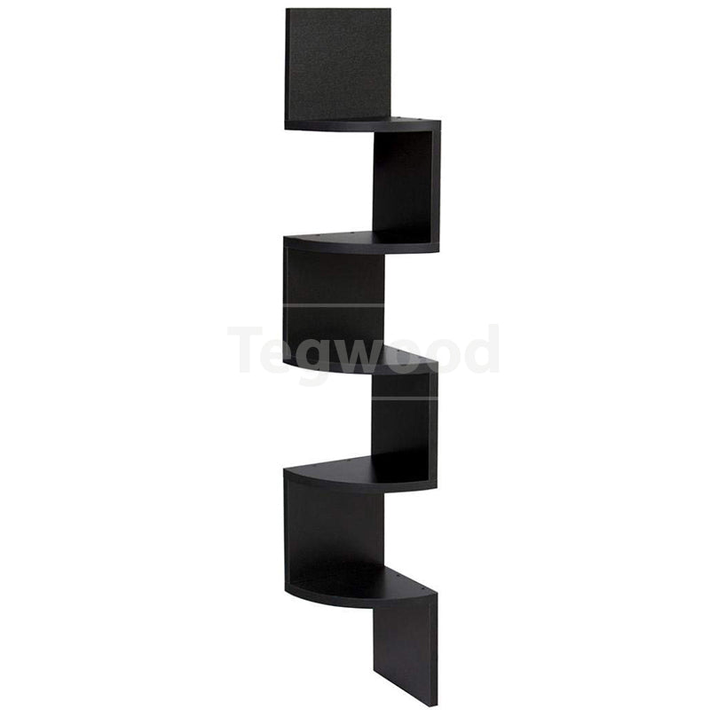 Large Corner Shelf Round Black