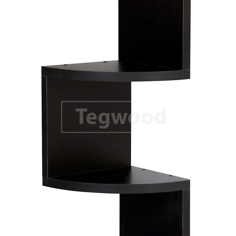 Large Corner Shelf Round Black