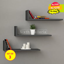 Fausa Shelves Black (Set of 3)