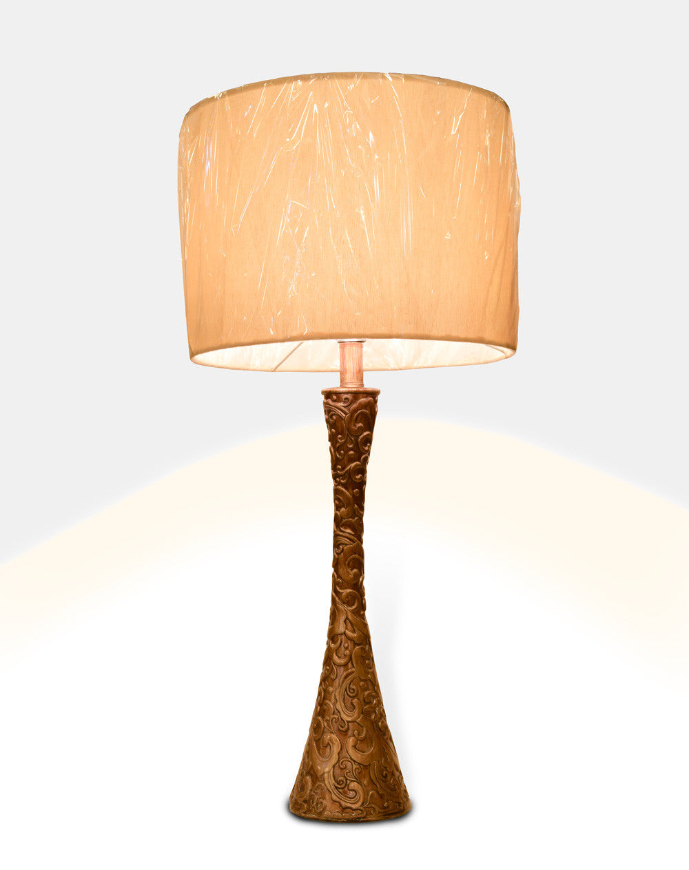 Pair of Floral Carved Lamp